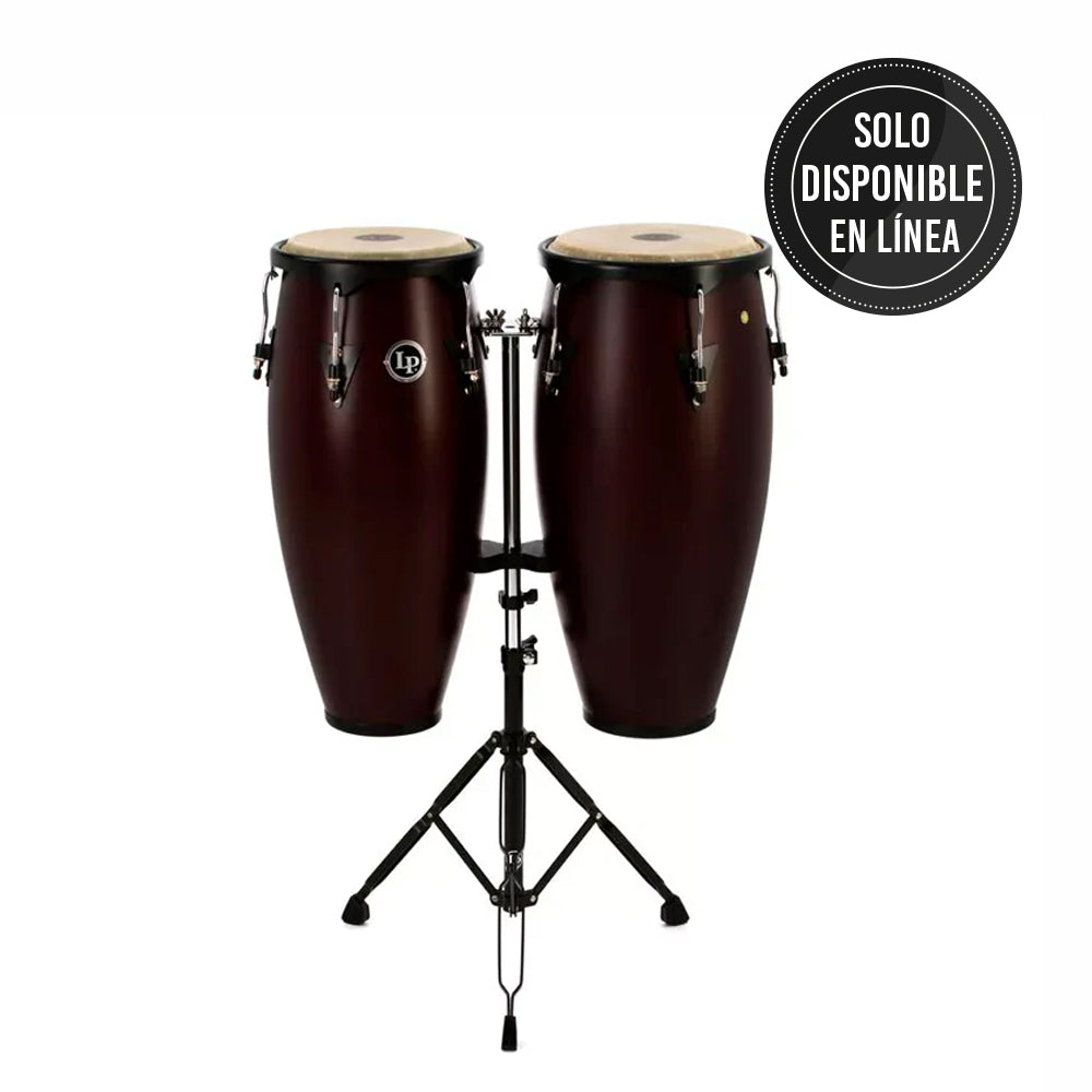 SET CONGA MADERA LATIN PERCUSSION LP646NYDW,10" 11",CITY SERIES,DARK WOOD,STAND