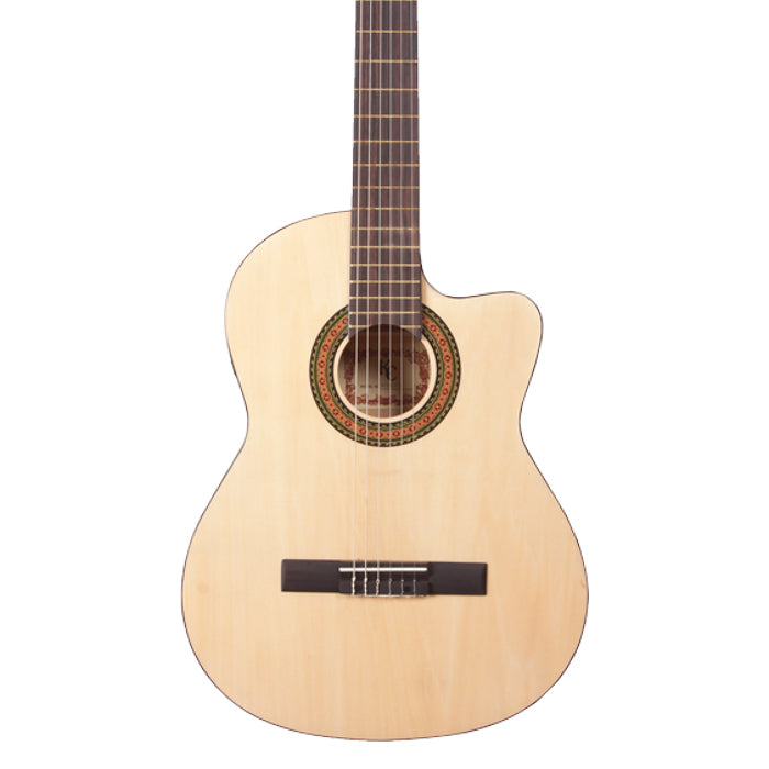 GUITARRA CLASICA ELECTROACUSTICA TEXAS KC39CTV CUTAWAY