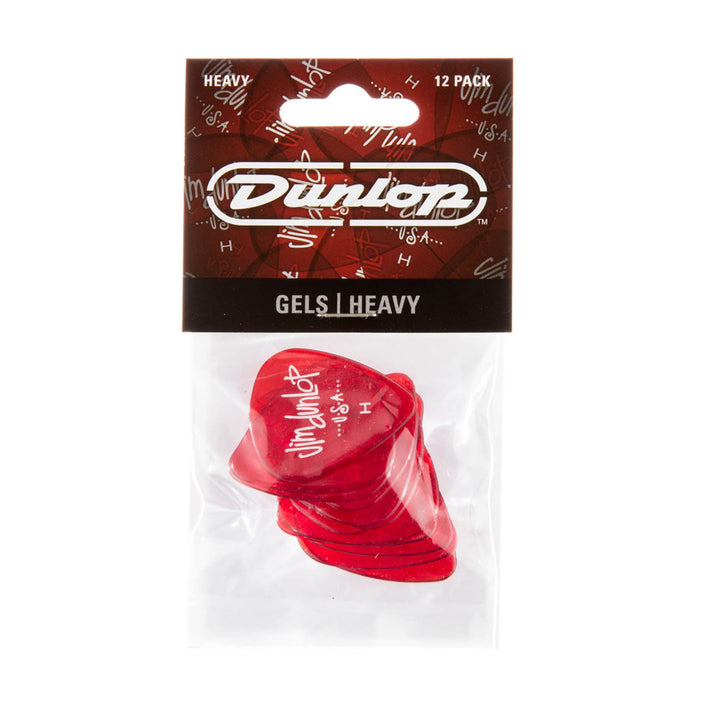 PICK GEL DUNLOP 486PHV HEAVY, RED, 12 UNIDADES