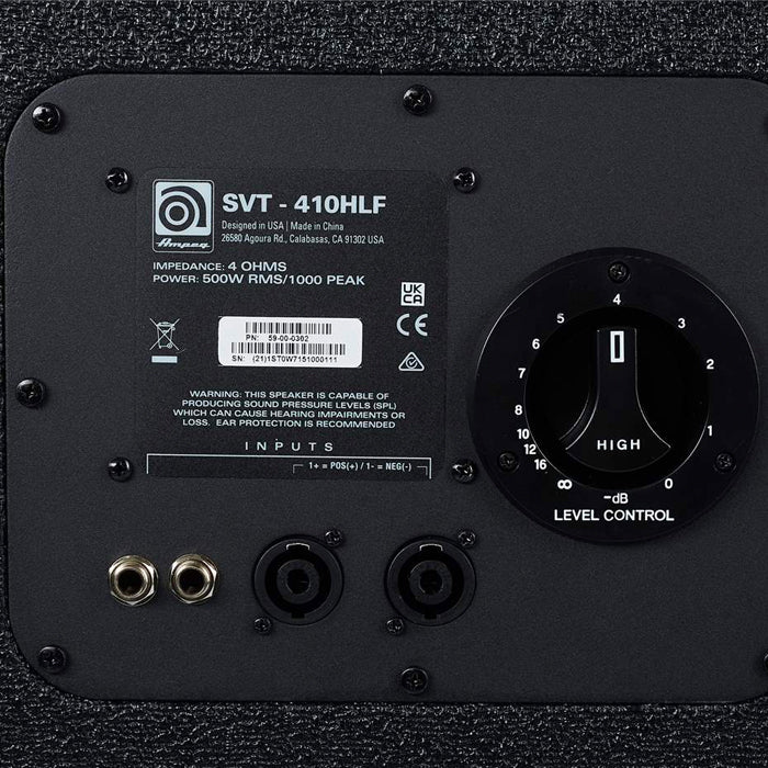 CABINA BAJO ELECTRICO AMPEG SVT-410HLF,500 WATT,4X10"