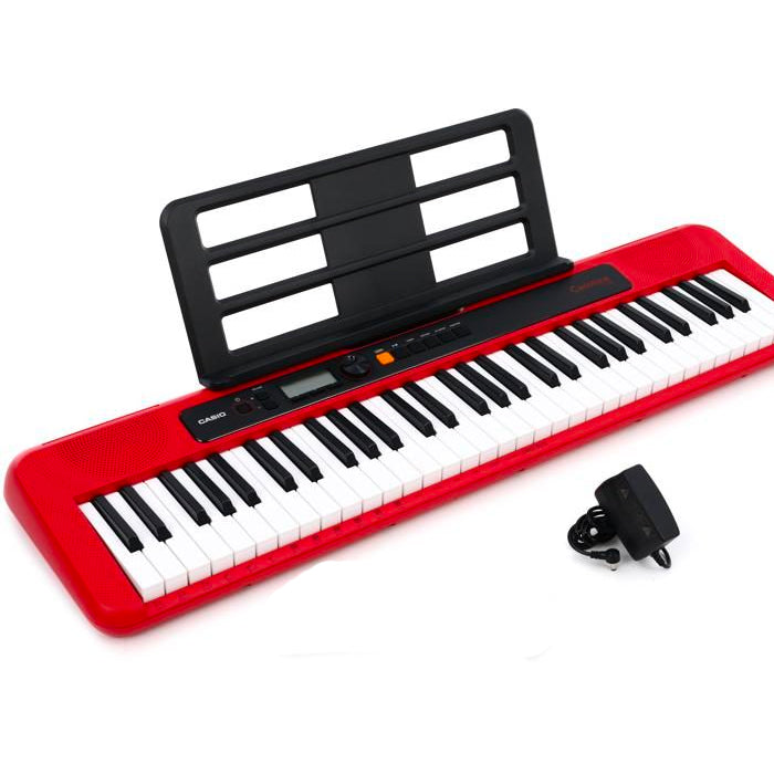 ORGANETA CASIO CT-S200RD, 5 OCTAVAS CON USB ROJO, CON ADAPTADOR