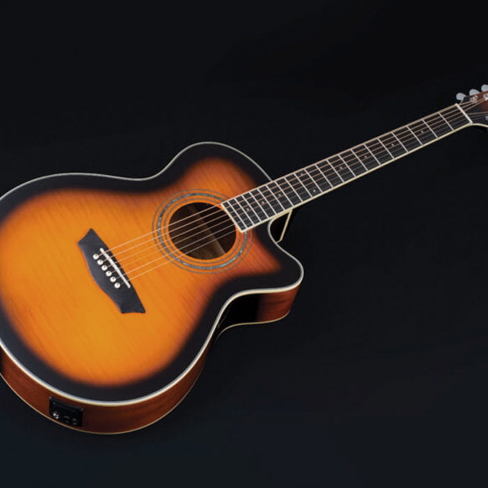 GUITARRA ELECTROACUSTICA WASHBURN EA15 CUERDA METAL,TOBACCO BURST