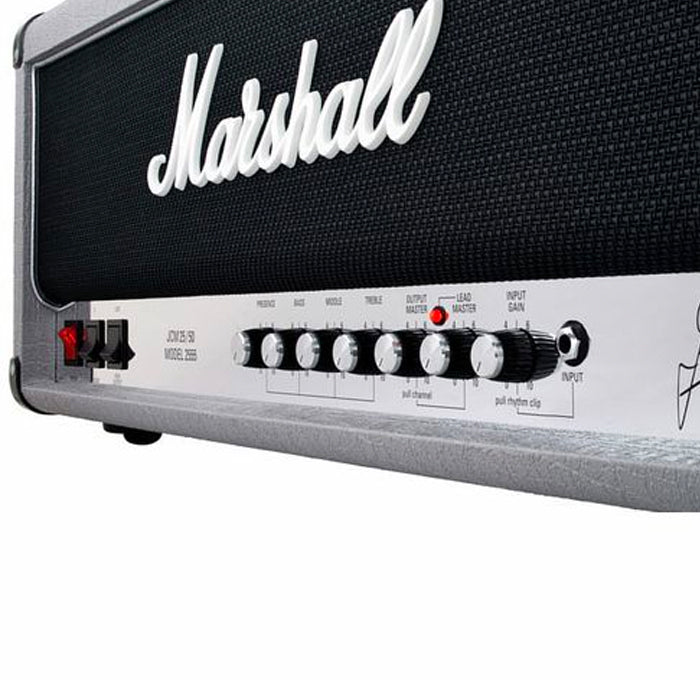 CABEZOTE GUITARRA ELECTRICA MARSHALL 2555X, 100 WATT, TUBOS, SILVER JUBILEE