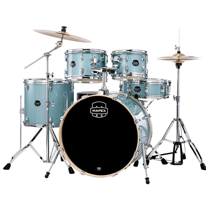 BATERIA MAPEX 5 PIEZAS FUSION VENUS SERIES,AQUA BLUE SPARKLE,SILLA VE5294FTVJ