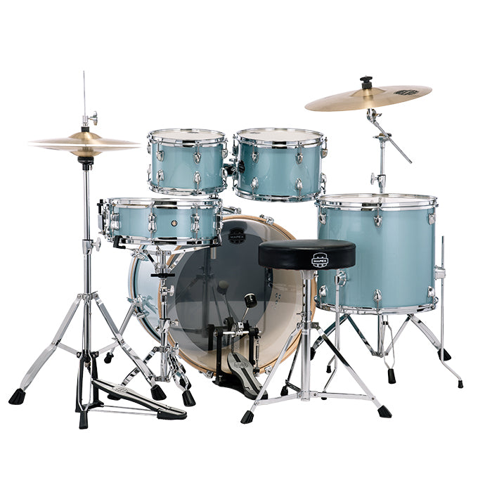 BATERIA MAPEX 5 PIEZAS FUSION VENUS SERIES,AQUA BLUE SPARKLE,SILLA VE5294FTVJ