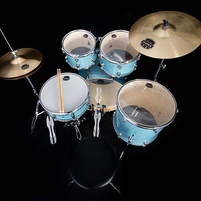 BATERIA MAPEX 5 PIEZAS FUSION VENUS SERIES,AQUA BLUE SPARKLE,SILLA VE5294FTVJ