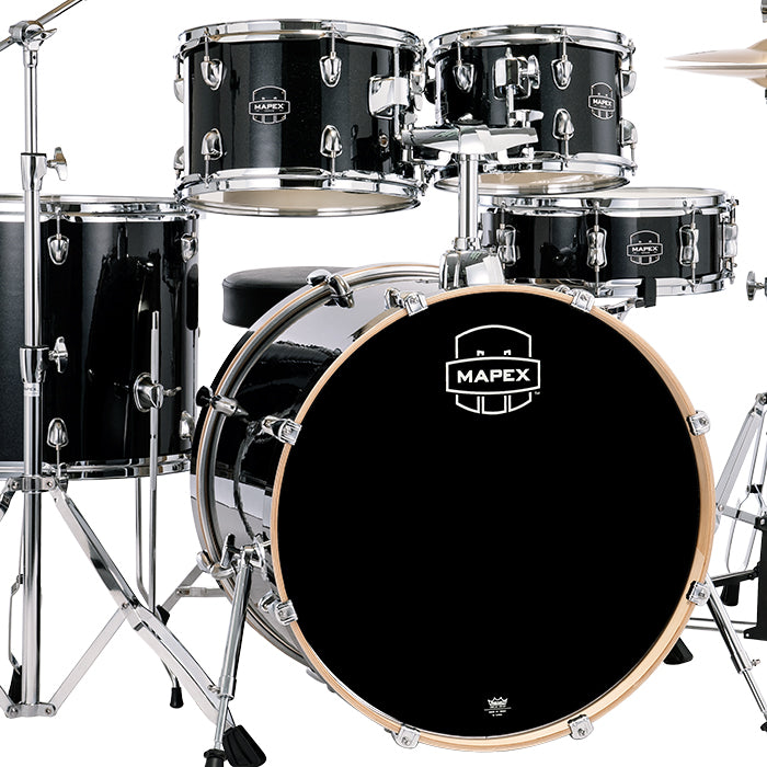 BATERIA MAPEX 5 PIEZAS FUSION VENUS SERIES,BLACK GALAXY SPARKLE,SILLA VE5294FTVH