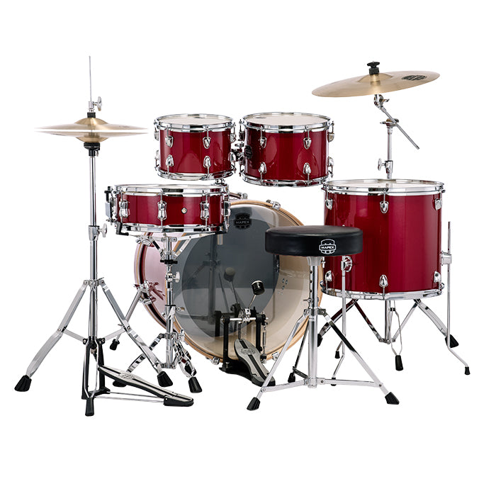 BATERIA MAPEX 5 PIEZAS FUSION VENUS SERIES,CRIMSOM RED SPARKLE,SILLA VE5294FTVM
