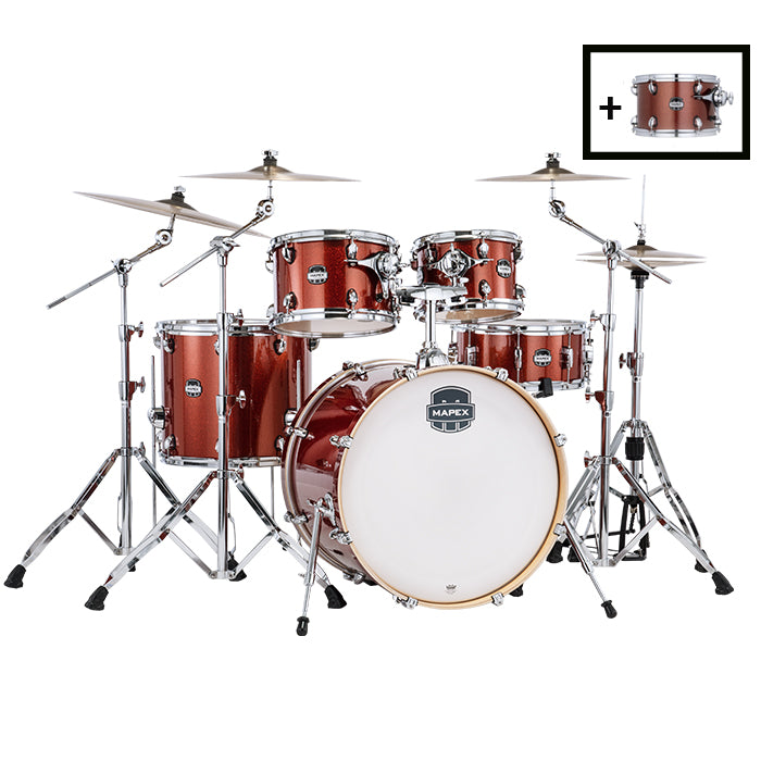 BATERIA 6 PIEZAS MAPEX MA529SFOR+MAT807PKOR MARS SERIES,BLOOD ORANGE SPARKLE