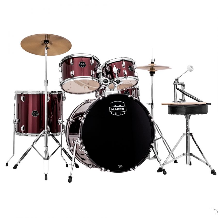 BATERIA 5 PIEZAS,STANDARD,MAPEX PDG5254TCDR PRODIGY SERIES,PLATOS Y SILLA,DARK RED