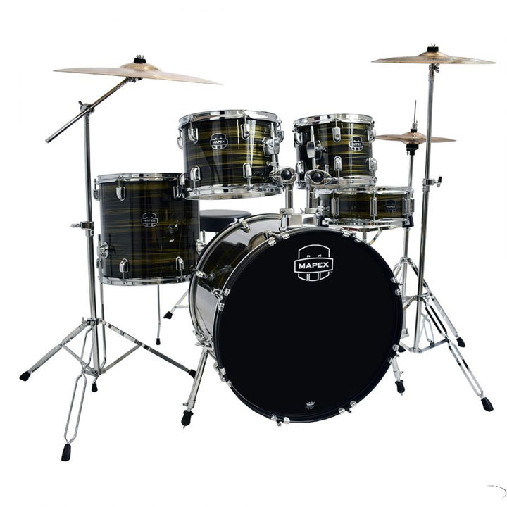 BATERIA 5 PIEZAS,STANDARD,MAPEX PDG5254TCFJ PRODIGY SERIES,PLATOS Y SILLA, BROWN WOOD GRAIN
