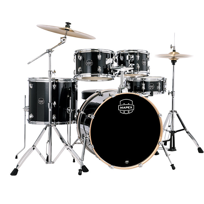 BATERIA MAPEX 5 PIEZAS FUSION VENUS SERIES,BLACK GALAXY SPARKLE,SILLA VE5294FTVH
