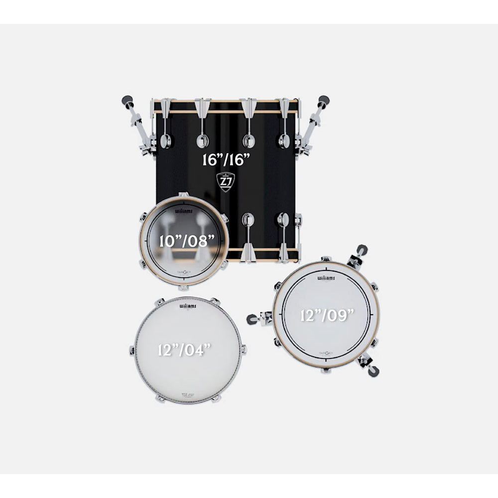 BATERIA 4 PIEZAS ZOWAG, Z1 SERIES POPLAR SHELL, BLACK FUNNY, JUNIOR STD 4 BF3