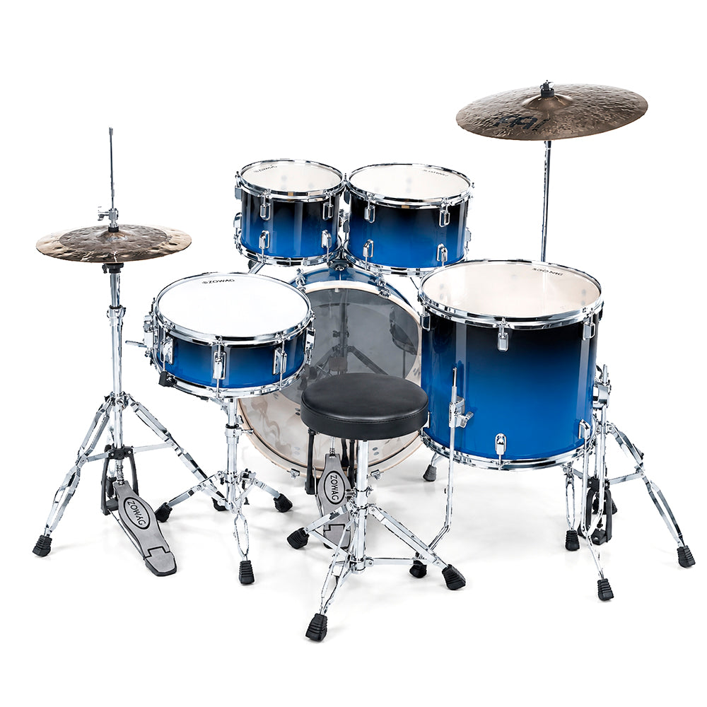 BATERIA 5 PIEZAS ZOWAG, Z3 SERIES POPLAR SHELL, PLATILLOS, Z3 FUSION, BLUE FADE