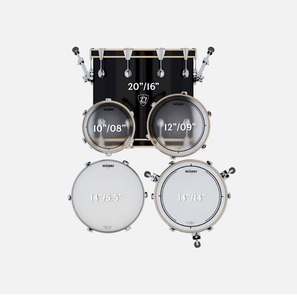 BATERIA 5 PIEZAS ZOWAG, Z3 SERIES POPLAR SHELL, PLATILLOS, Z3 FUSION, BLUE FADE