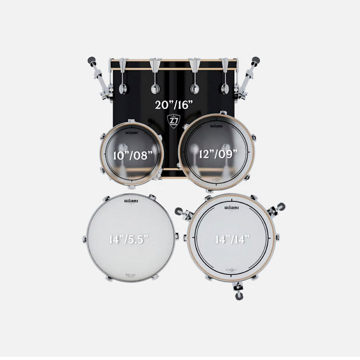 BATERIA 5 PIEZAS ZOWAG, Z3 SERIES POPLAR SHELL, PLATILLOS, Z3 FUSION, BLUE FADE