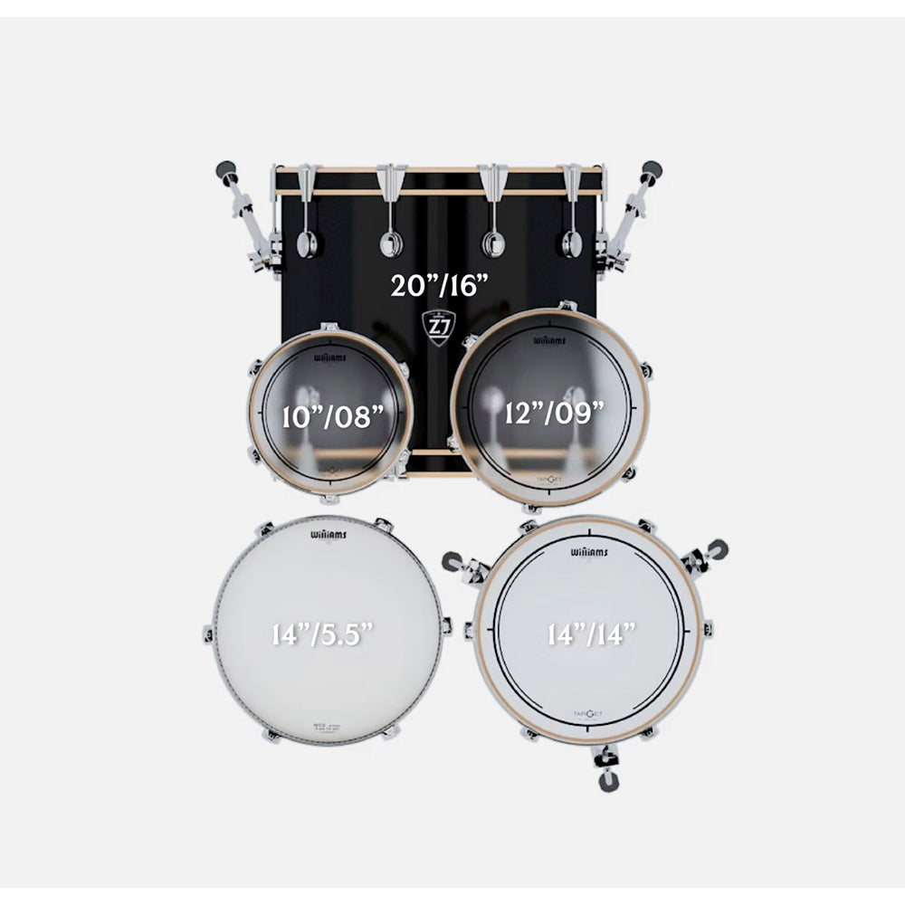 BATERIA 5 PIEZAS ZOWAG, Z3 SERIES POPLAR SHELL, PLATILLOS, Z3 FUSION, WHITE FUNNY 2