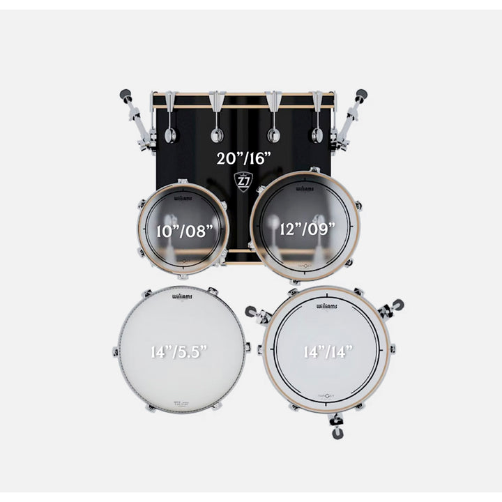 BATERIA 5 PIEZAS ZOWAG, Z3 SERIES POPLAR SHELL, PLATILLOS, Z3 FUSION, WHITE FUNNY 2