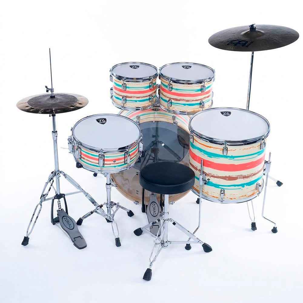BATERIA 5 PIEZAS ZOWAG, Z3 SERIES POPLAR SHELL, PLATILLOS, Z3 FUSION, WHITE FUNNY 2