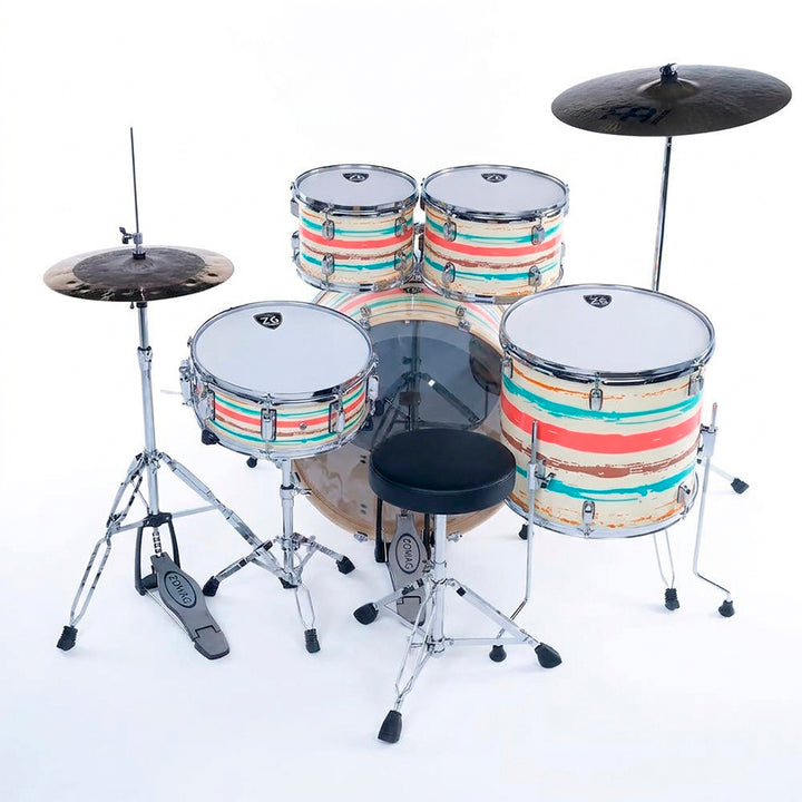 BATERIA 5 PIEZAS ZOWAG, Z3 SERIES POPLAR SHELL, PLATILLOS, Z3 FUSION, WHITE FUNNY 2