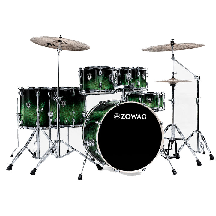 BATERIA 5 PIEZAS ZOWAG, Z3 SERIES POPLAR SHELL, PLATILLOS, Z3 FUSION, WOOD GREEN FADE