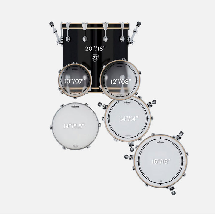 BATERIA 5 PIEZAS ZOWAG, Z3 SERIES POPLAR SHELL, PLATILLOS, Z3 FUSION, WOOD GREEN FADE