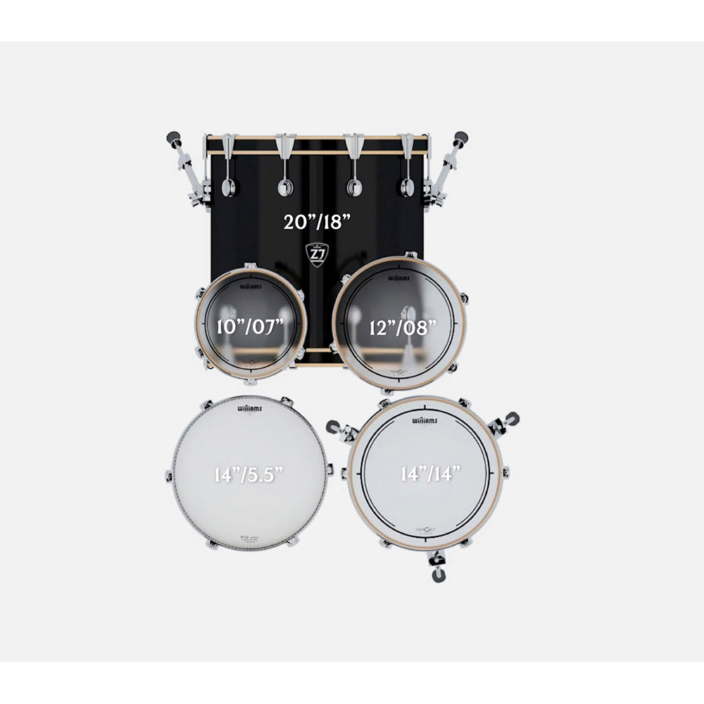 BATERIA 5 PIEZAS ZOWAG, Z3 SERIES POPLAR SHELL, PLATILLOS, Z3 MODERN FUSION, BLACK FUNNY 4