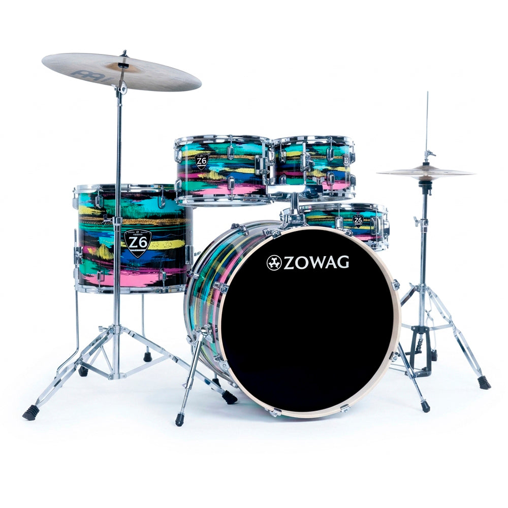 BATERIA 5 PIEZAS ZOWAG, Z3 SERIES POPLAR SHELL, PLATILLOS, Z3 MODERN FUSION, BLACK FUNNY 4