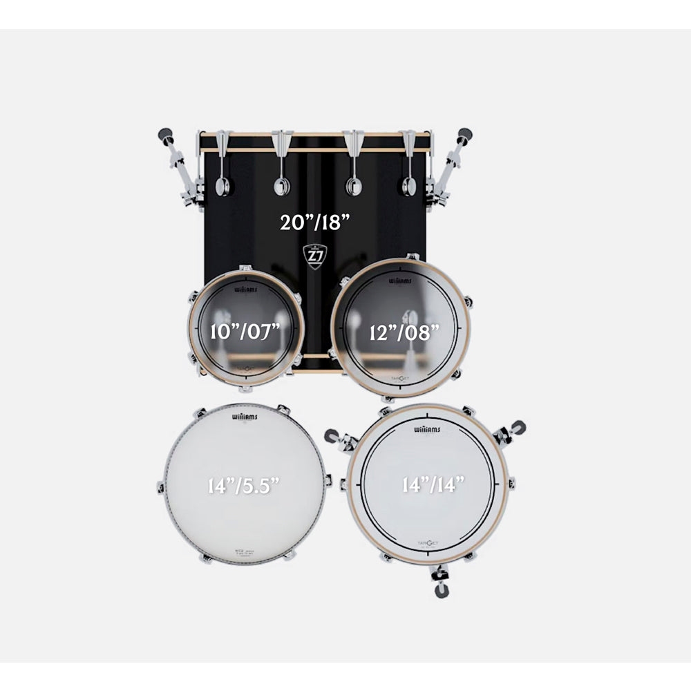 BATERIA 5 PIEZAS ZOWAG, Z3 SERIES POPLAR SHELL, PLATILLOS, Z3 MODERN FUSION, NIGHT BLUE PARTY