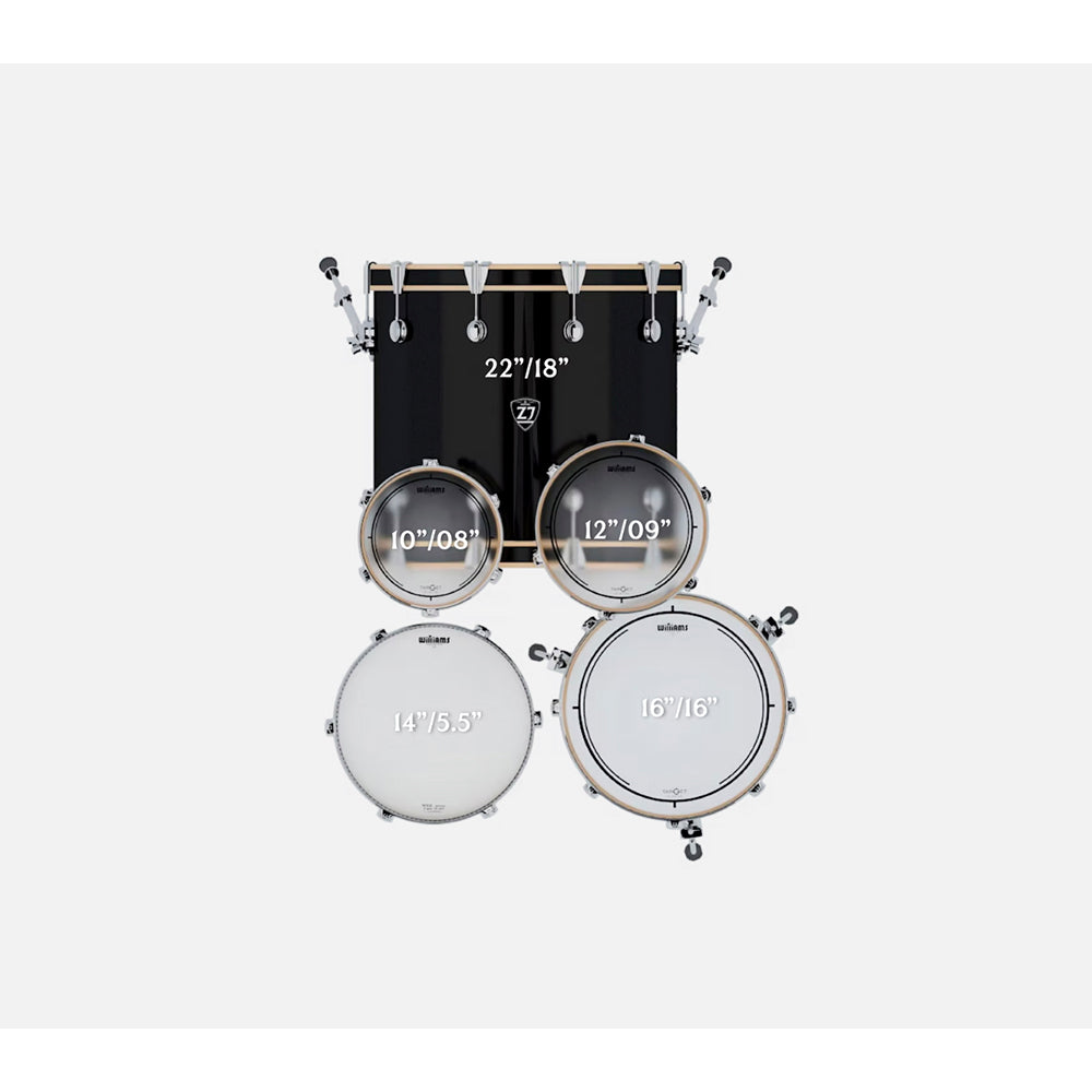 BATERIA 5 PIEZAS ZOWAG, Z3 SERIES POPLAR SHELL, PLATILLOS, Z3 ROCK, FUNNY VIOLET
