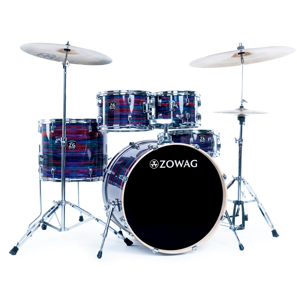BATERIA 5 PIEZAS ZOWAG, Z3 SERIES POPLAR SHELL, PLATILLOS, Z3 ROCK, FUNNY VIOLET