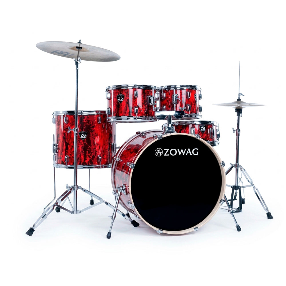 BATERIA 5 PIEZAS ZOWAG, Z3 SERIES POPLAR SHELL, PLATILLOS, Z3 ROCK, RED FOREST