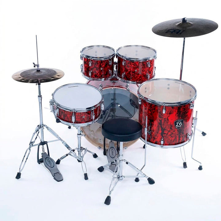 BATERIA 5 PIEZAS ZOWAG, Z3 SERIES POPLAR SHELL, PLATILLOS, Z3 ROCK, RED FOREST