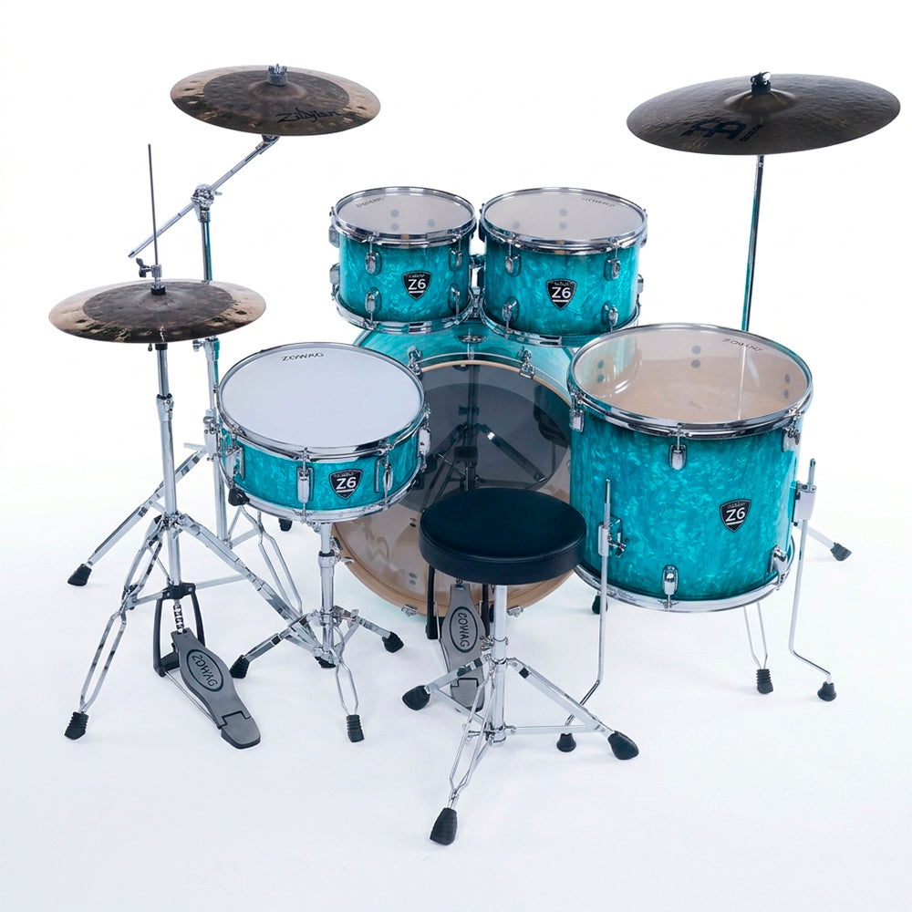 BATERIA 5 PIEZAS ZOWAG, Z3 SERIES POPLAR SHELL, PLATILLOS, Z3 ROCK, SAPPHIRE FOREST