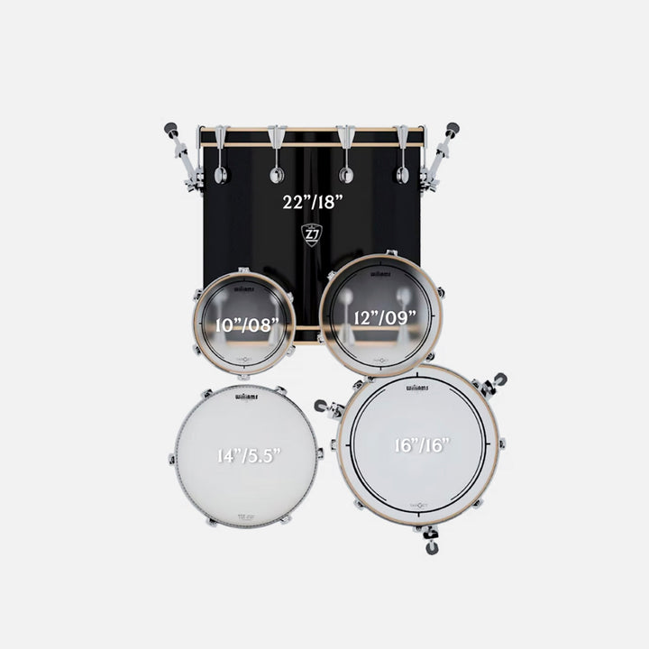 BATERIA 5 PIEZAS ZOWAG, Z3 SERIES POPLAR SHELL, PLATILLOS, Z3 ROCK, SAPPHIRE FOREST