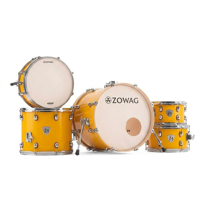 BATERIA 5 PIEZAS ZOWAG, Z4 SERIES BIRCH, Z4 ROCK, SOLID MUSTARD