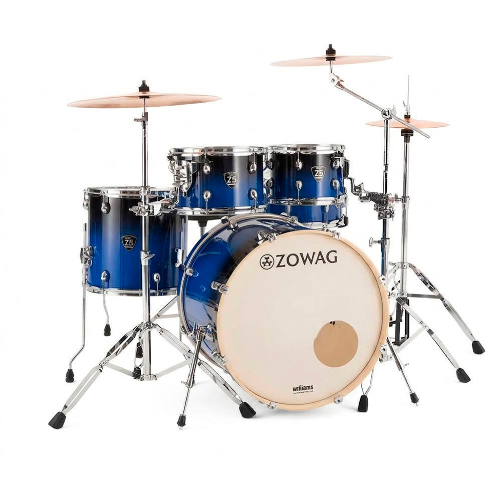 BATERIA 5 PIEZAS ZOWAG, Z5 SERIES BIRCH, PLATILLOS, Z5 ROCK, BLUE FADE