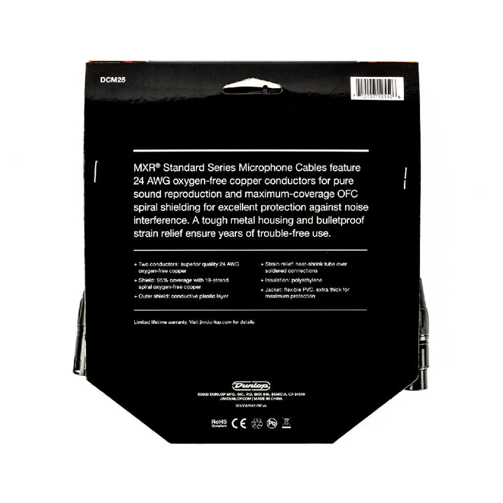 CABLE 7.5 MT. MICROFONO DUNLOP BAJA IMPEDANCIA DCM25