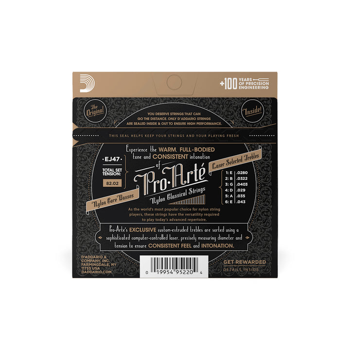 ENCORDADO GUITARRA ACUSTICA DADDARIO EJ47 NYLON, 80/20 BRONCE