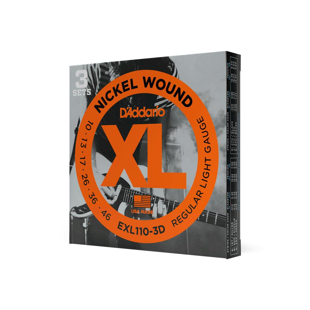 ENCORDADO GUITARRA ELECTRICA DADDARIO EXL110, .010 - .046 (3 SETS)