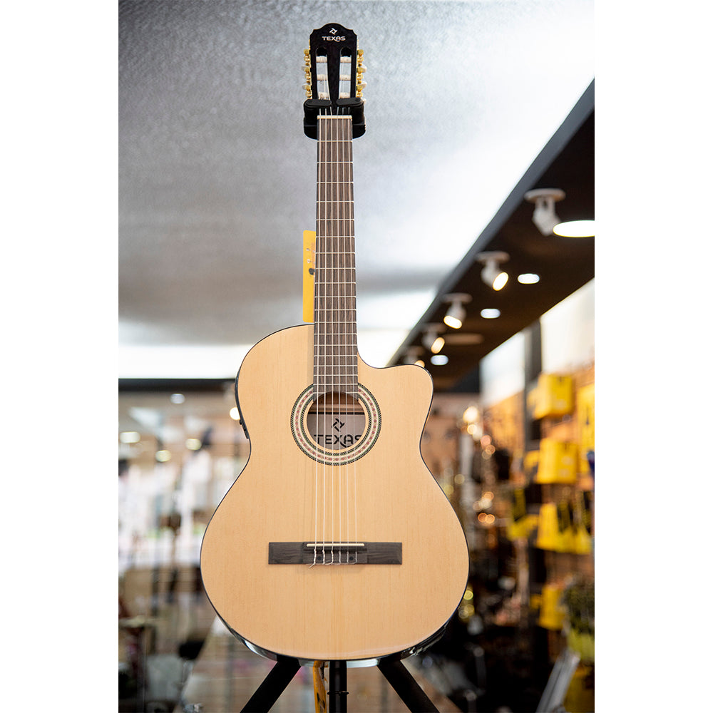 GUITARRA ELECTROACUSTICA TEXAS, CUERDA NYLON 39", AC209CE NATURAL