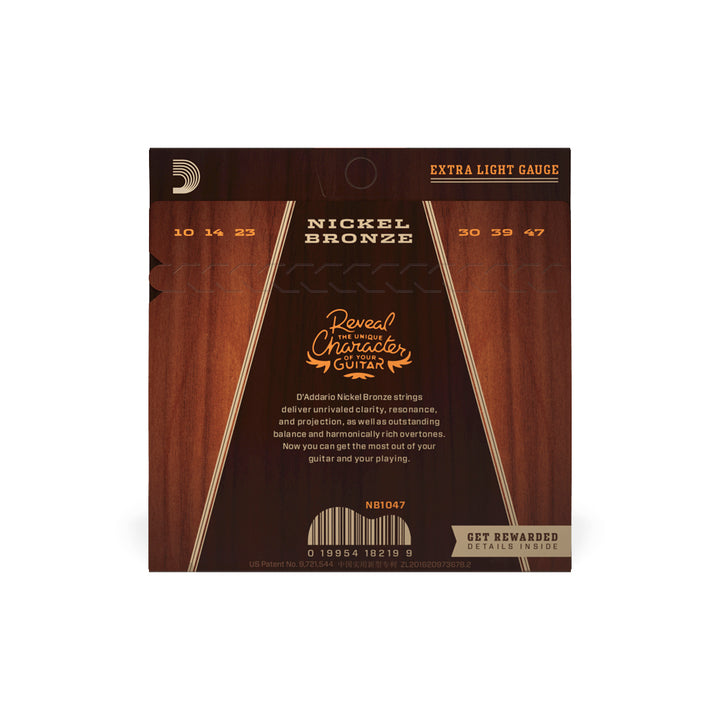 ENCORDADO GUITARRA ELECTROACUSTICA DADDARIO NB1047, .010 - 0.47