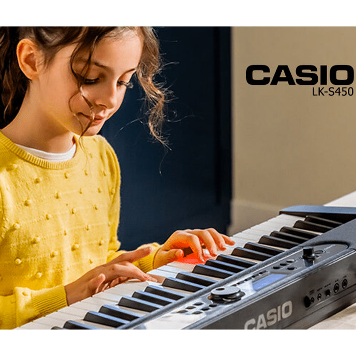 ORGANETA CASIO LK-S450, 5 OCTAVAS CON USB,CON ADAPTADOR