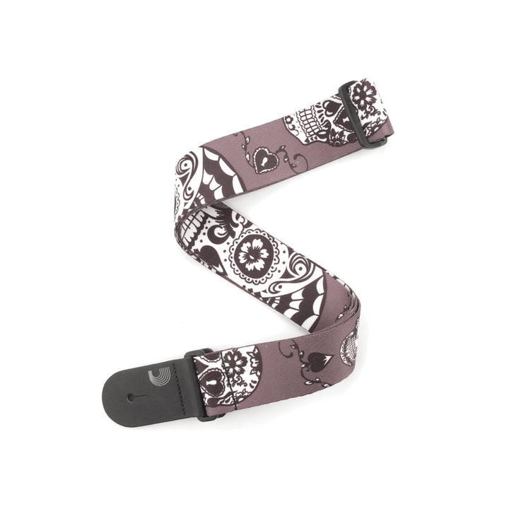 CORREA GUITARRA ELECTRICA DADDARIO P20W1412 SUGAR SKULLS, BLACK