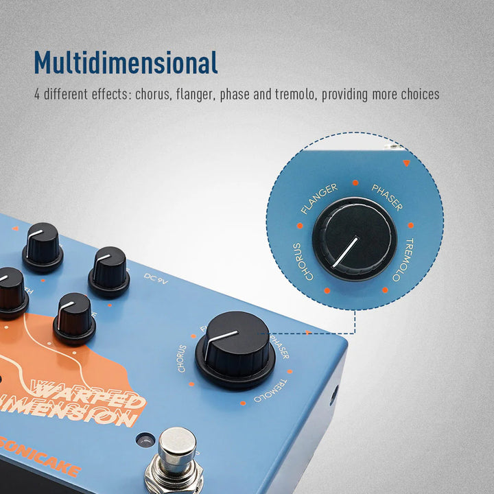 PEDAL GUITARRA ELECTRICA SONICAKE 4-MODE MODULATION, WARPED DIMENSION QDS-03