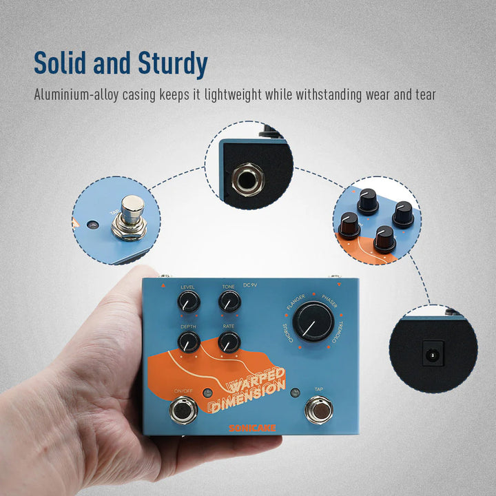 PEDAL GUITARRA ELECTRICA SONICAKE 4-MODE MODULATION, WARPED DIMENSION QDS-03