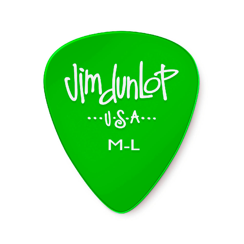 PICK GEL DUNLOP 486PML MEDIUM LIGHT, GREEN, 12 UNIDADES