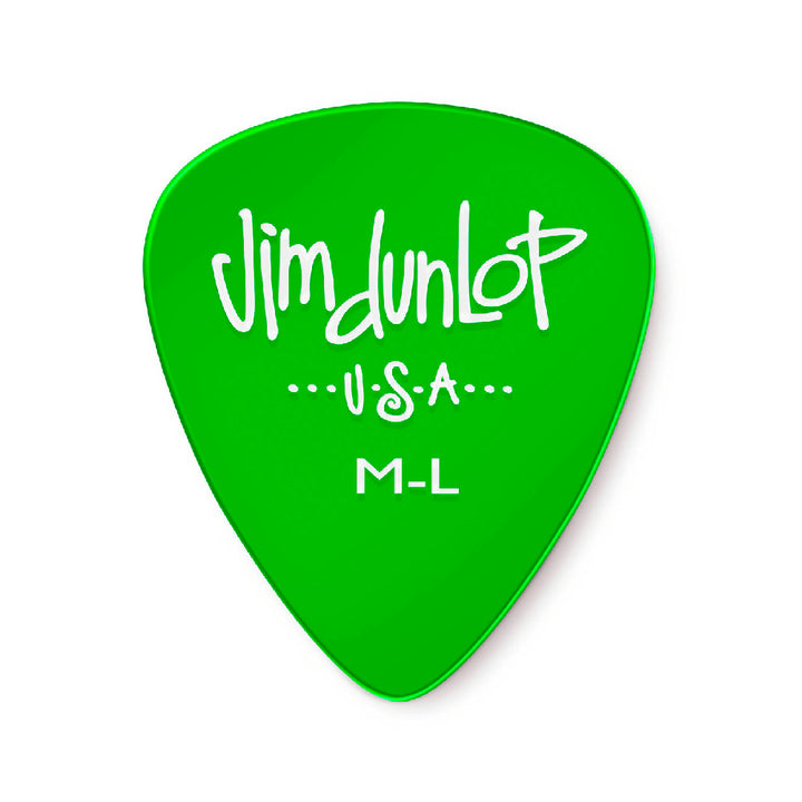 PICK GEL DUNLOP 486PML MEDIUM LIGHT, GREEN, 12 UNIDADES
