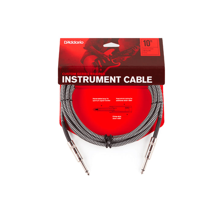 CABLE 3 MT. INSTRUMENTO D'ADDARIO, BRAIDED, BLACK GREY PW-BG-10BG