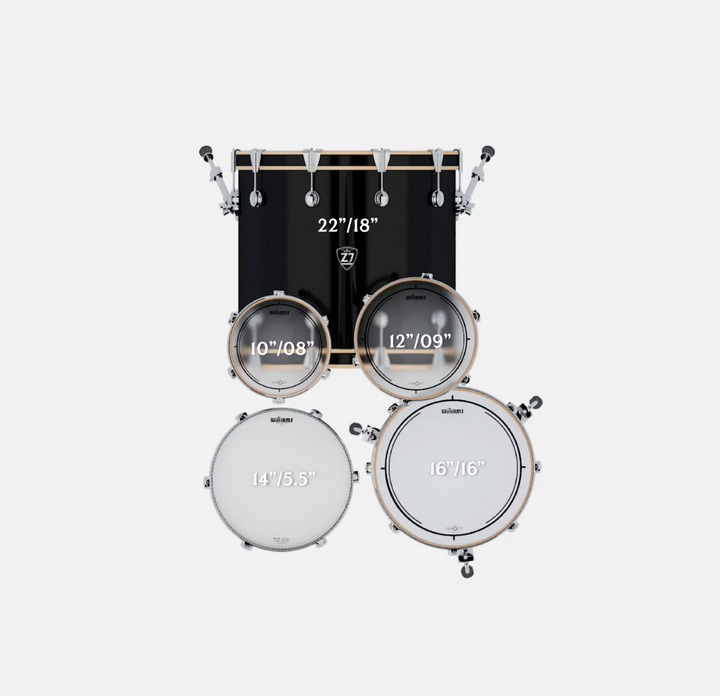 BATERIA 5 PIEZAS ZOWAG, Z5 SERIES BIRCH, PLATILLOS, Z5 ROCK, BLUE FADE